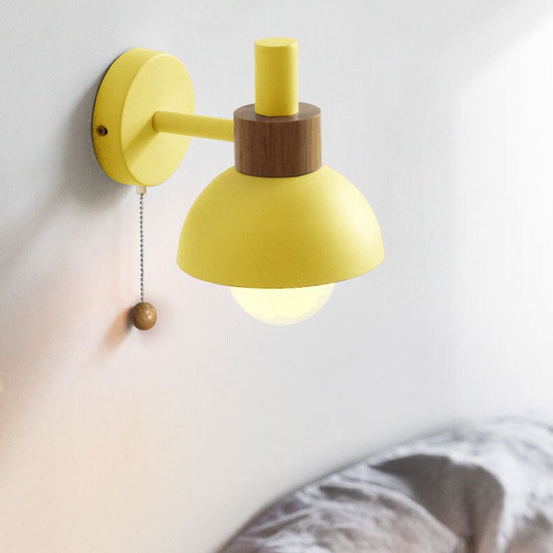 Nordic colour-block wall lamp with pull-cord switch by BROKLEN – view 7