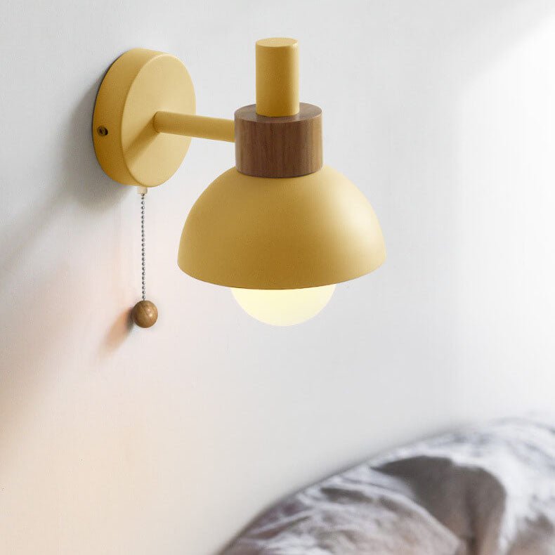 Nordic colour-block wall lamp with pull-cord switch by BROKLEN – view 4