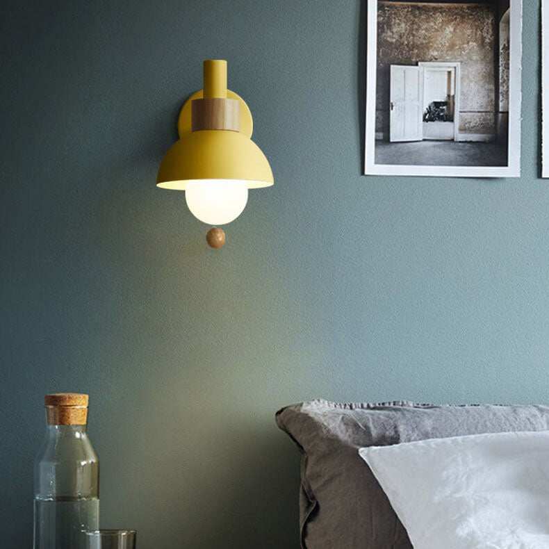 Nordic colour-block wall lamp with pull-cord switch by BROKLEN
