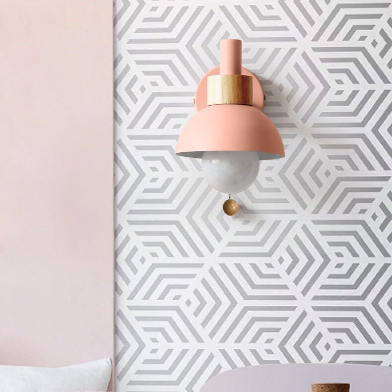 Nordic colour-block wall lamp with pull-cord switch by BROKLEN – view 3