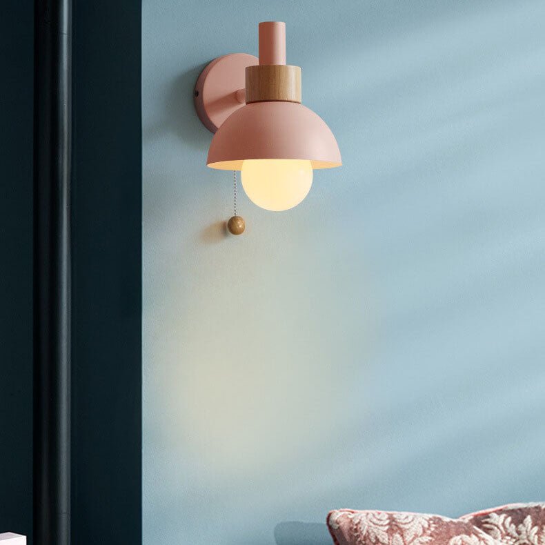 Nordic colour-block wall lamp with pull-cord switch by BROKLEN – view 11