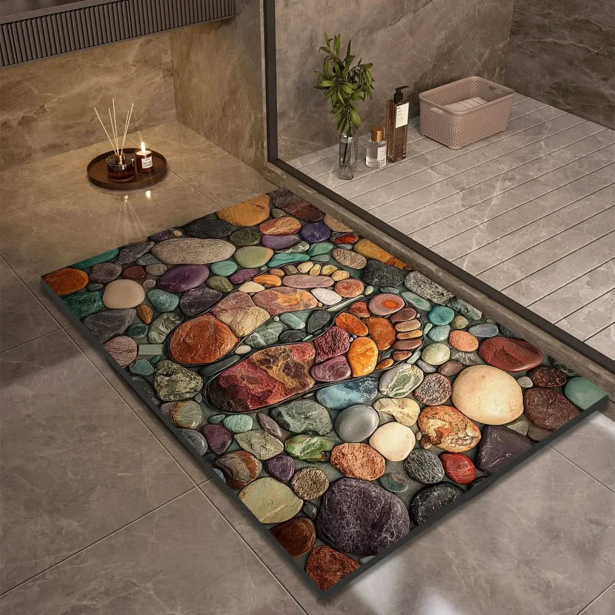Stone look quick dry non-slip diatomite bath mat by BROKLEN – view 10