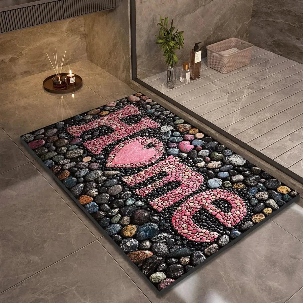 Stone look quick dry non-slip diatomite bath mat by BROKLEN – view 12
