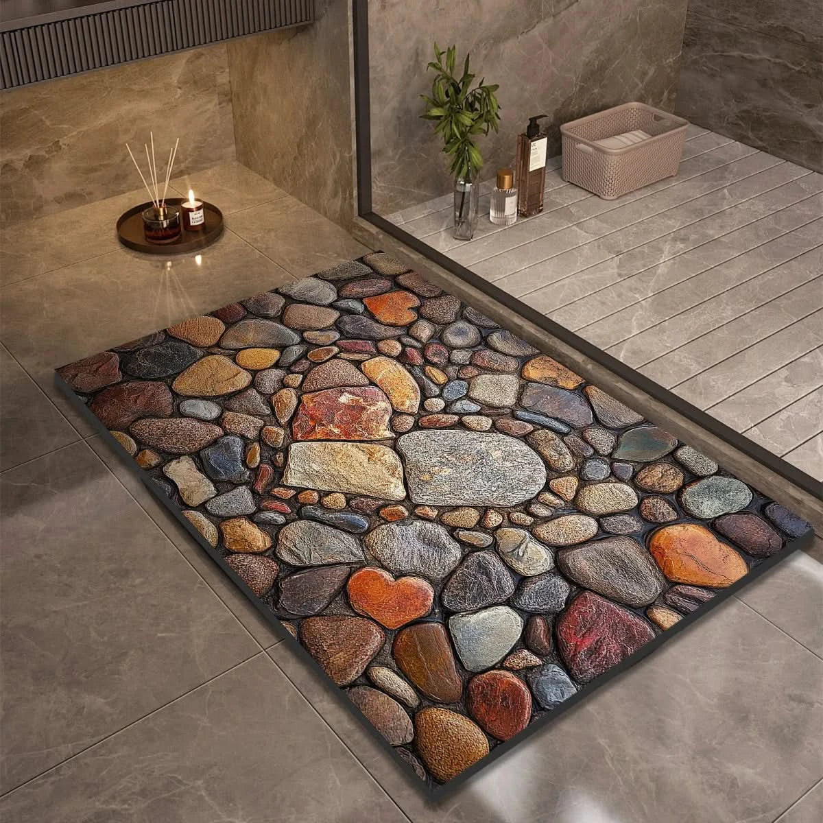 Stone look quick dry non-slip diatomite bath mat by BROKLEN – view 14