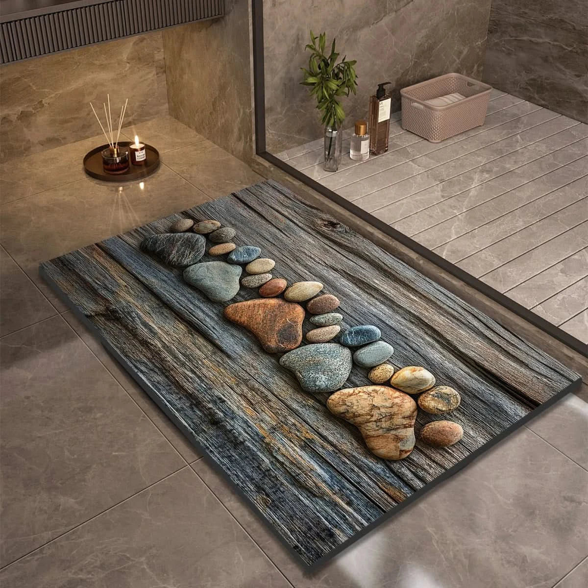 Stone look quick dry non-slip diatomite bath mat by BROKLEN – view 16