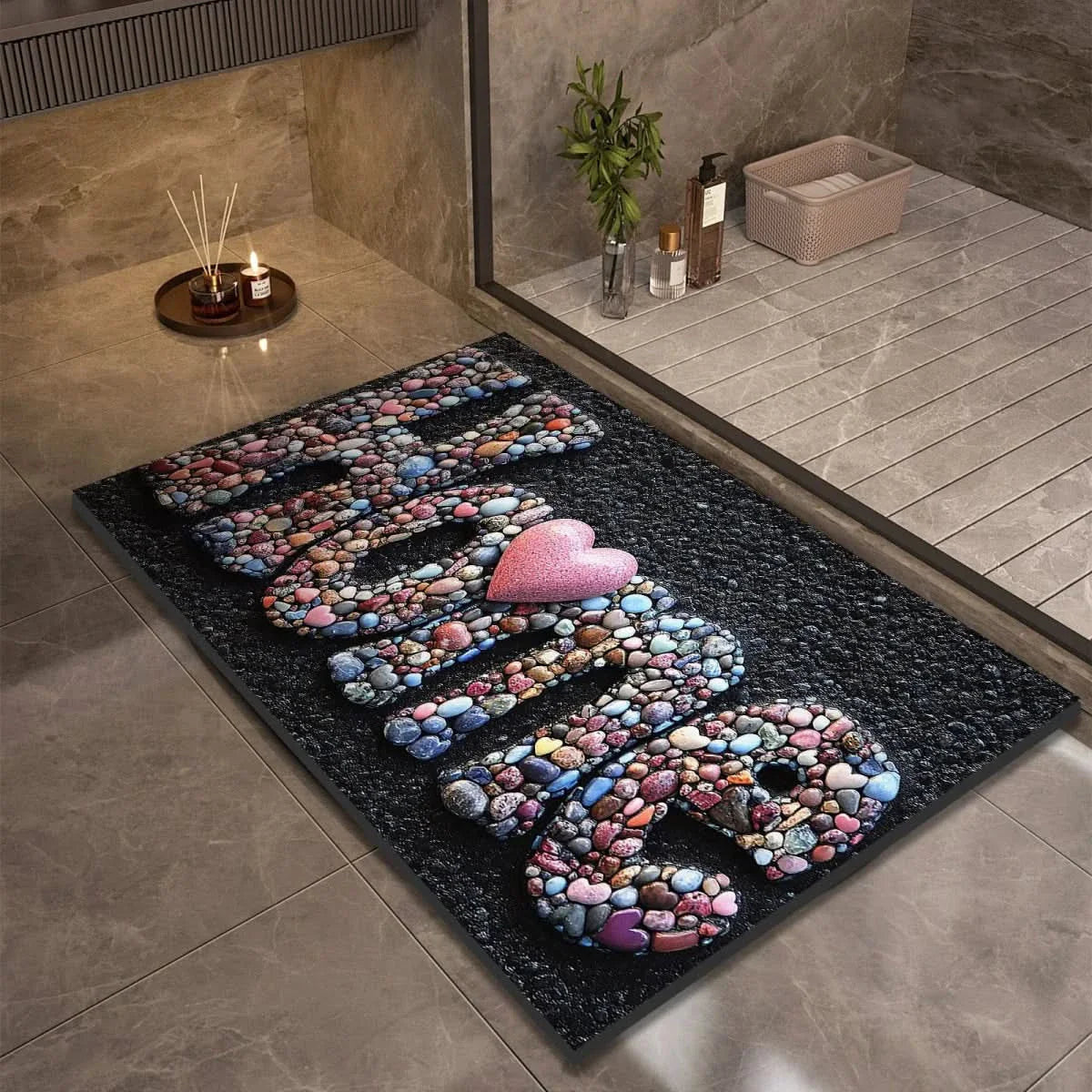 Stone look quick dry non-slip diatomite bath mat by BROKLEN – view 18