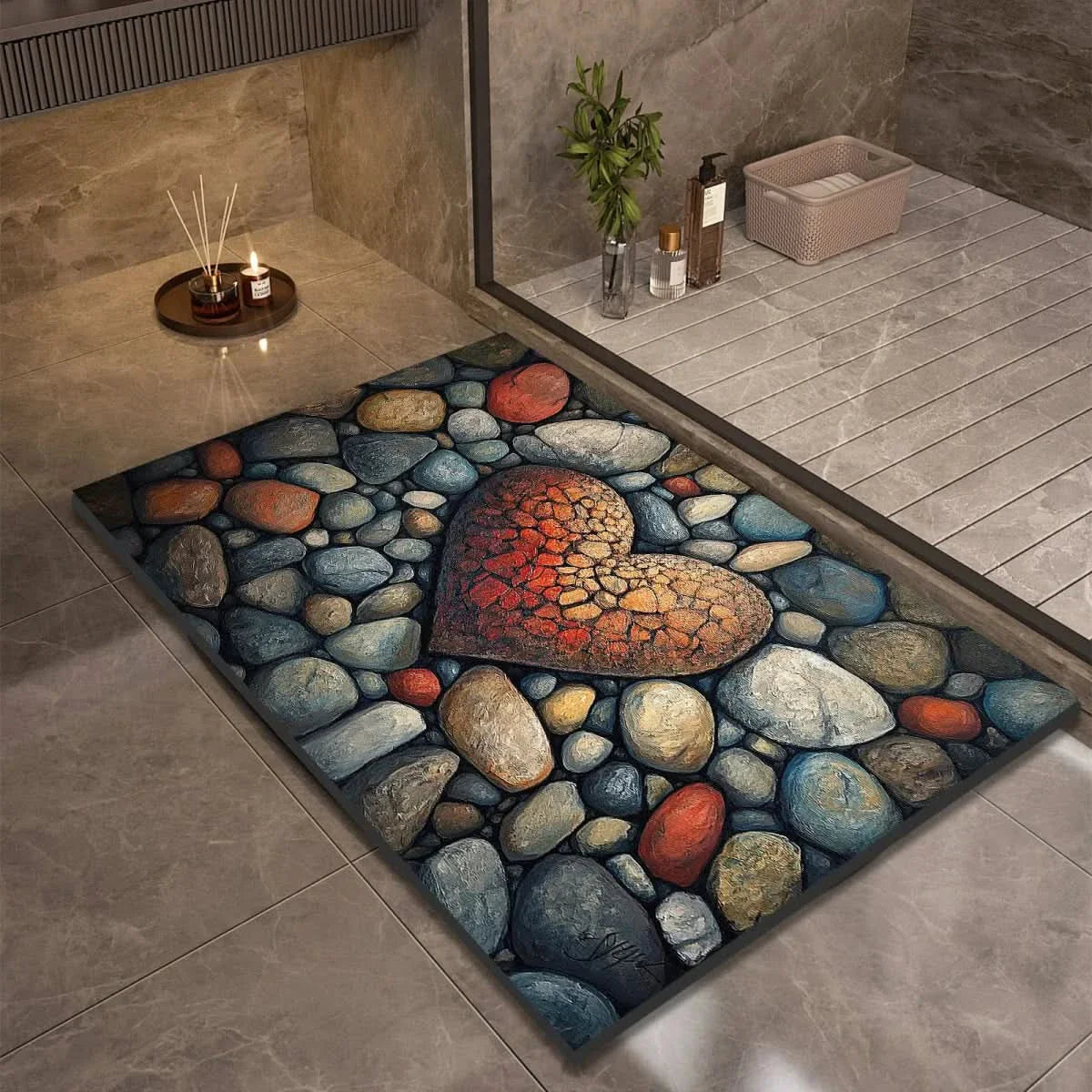 Stone look quick dry non-slip diatomite bath mat by BROKLEN – view 19