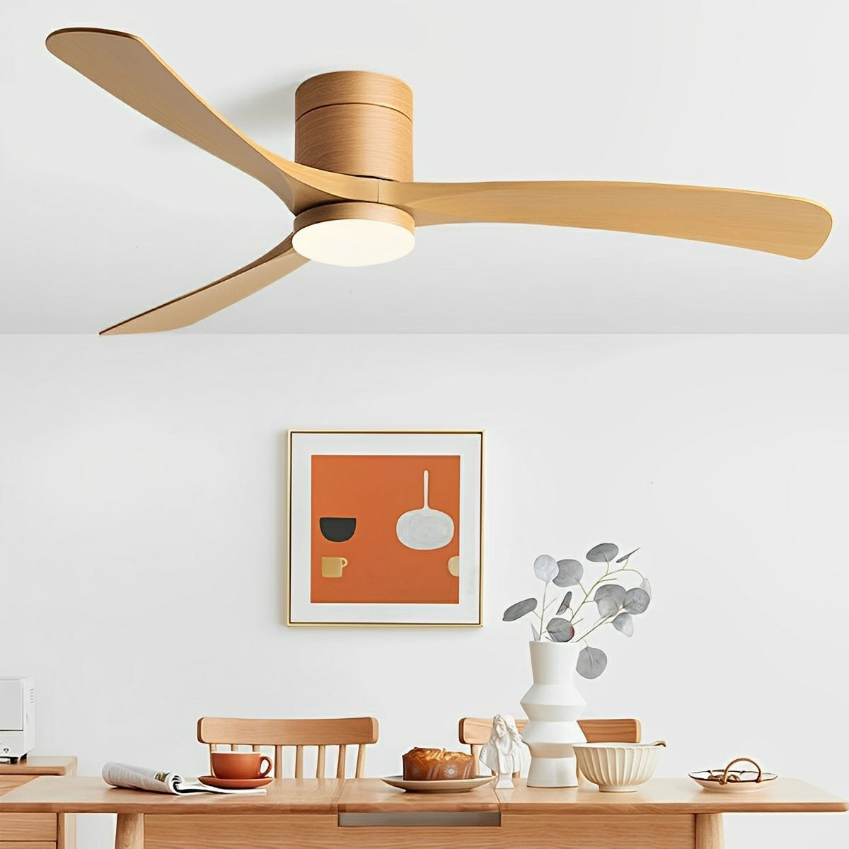Minimalist ceiling fan with integrated LED light by BROKLEN