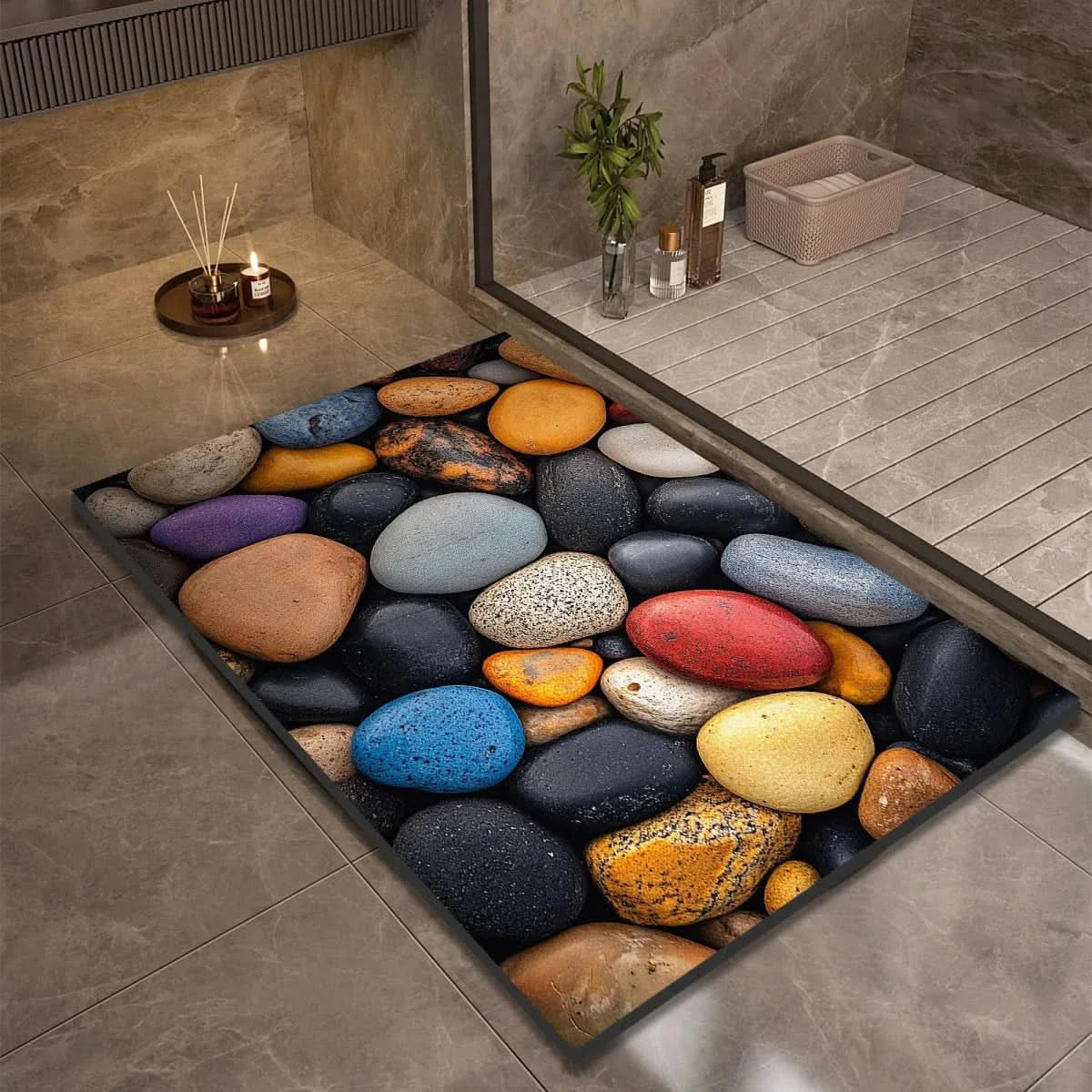 Stone look quick dry non-slip diatomite bath mat by BROKLEN – view 20