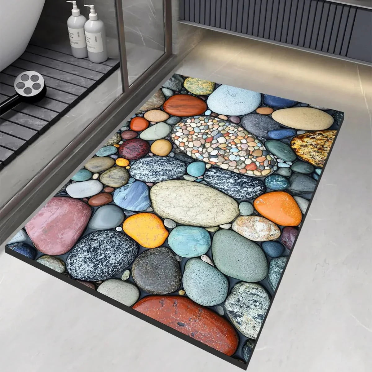 Stone look quick dry non-slip diatomite bath mat by BROKLEN – view 2