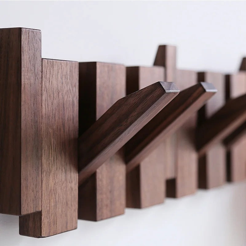 Wall mounted wooden coat rack with piano key design by BROKLEN – view 2