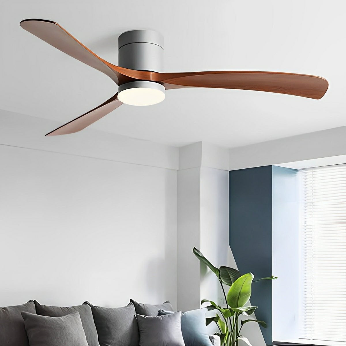 Minimalist ceiling fan with integrated LED light by BROKLEN – view 3