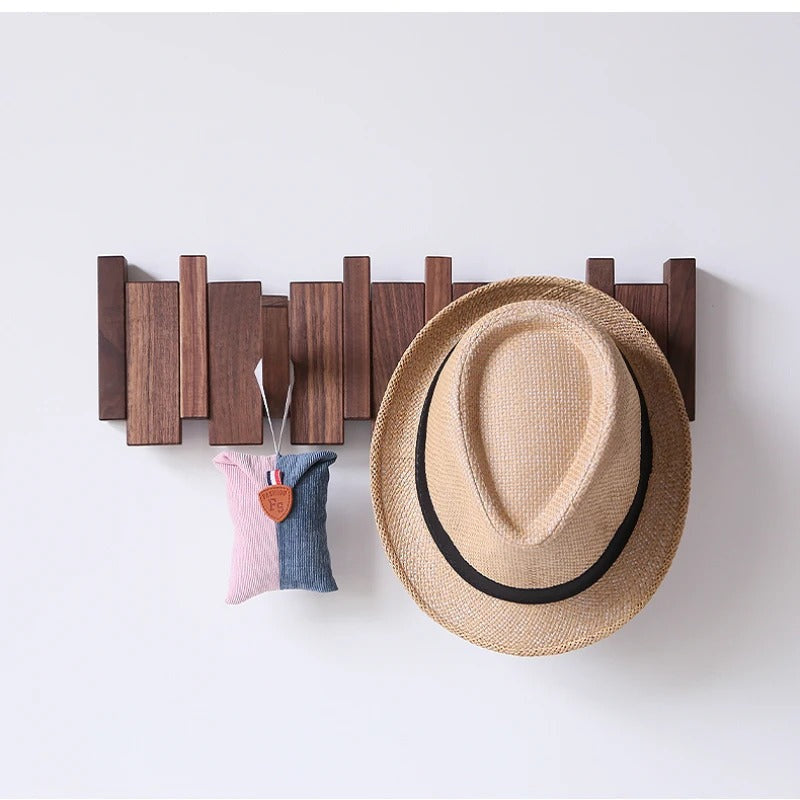 Wall mounted wooden coat rack with piano key design by BROKLEN – view 3
