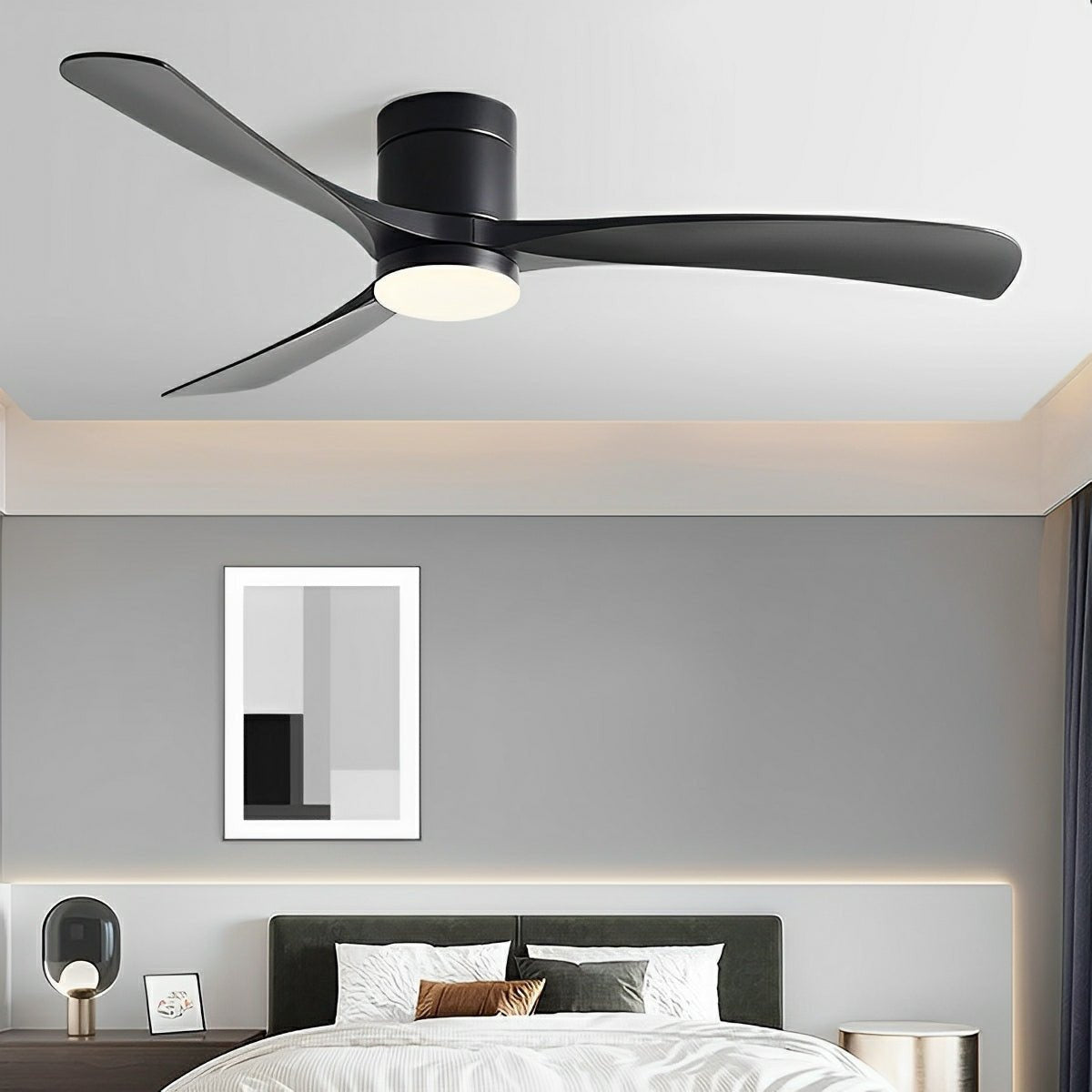Minimalist ceiling fan with integrated LED light by BROKLEN – view 4