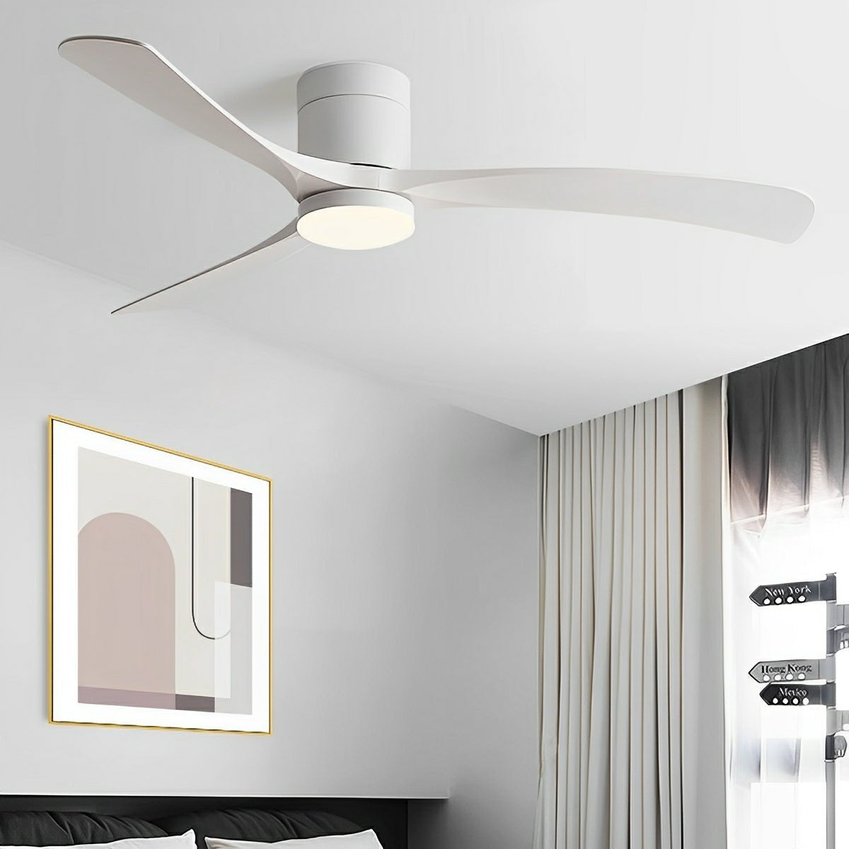Minimalist ceiling fan with integrated LED light by BROKLEN – view 5