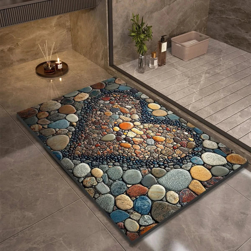 Stone look quick dry non-slip diatomite bath mat by BROKLEN – view 7