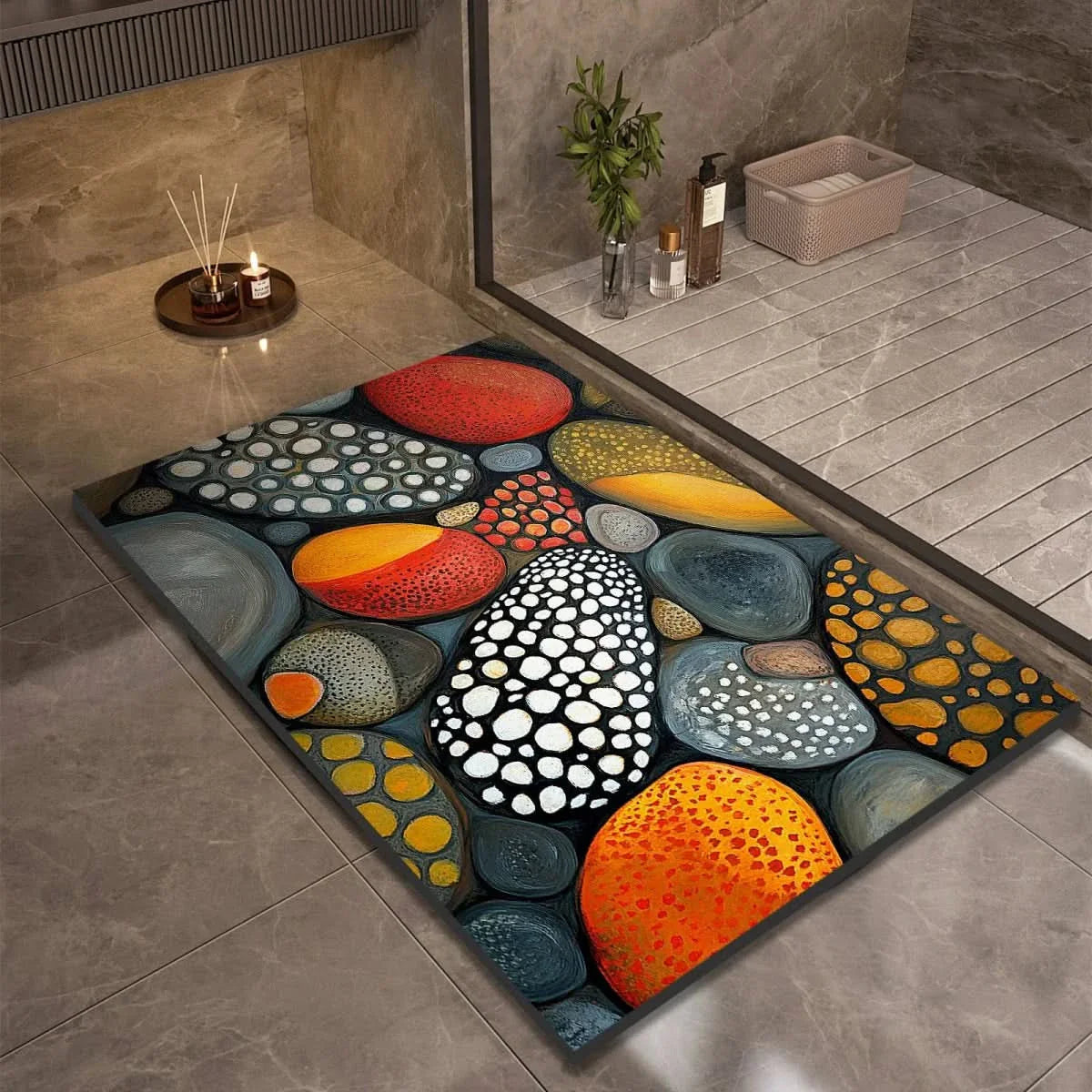 Stone look quick dry non-slip diatomite bath mat by BROKLEN – view 8
