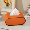 Oval PU leather tissue box cover with contrast edging by BROKLEN – view 3