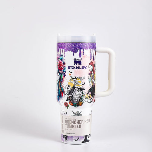 Stanley Halloween Luminous Glow Tumbler with Stitch Art - front view