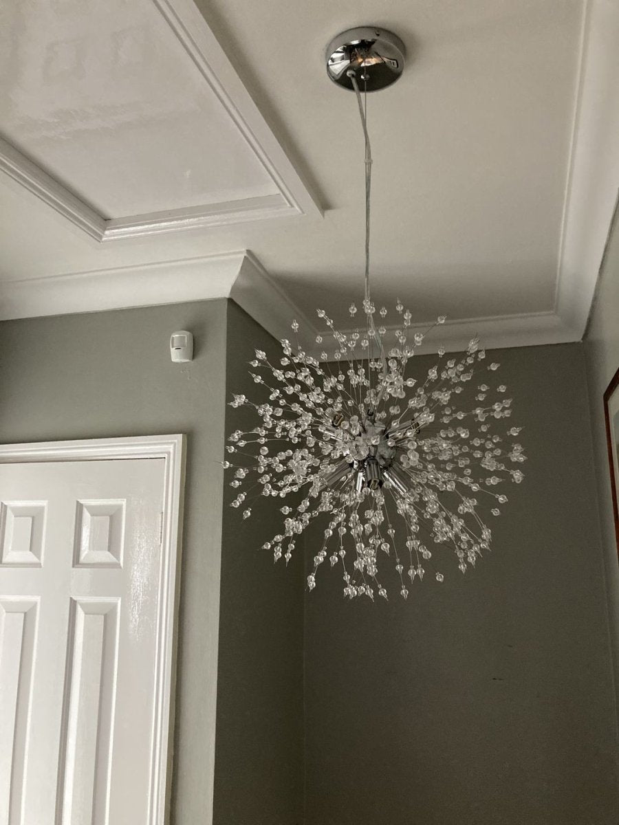 8-light crystal Sputnik chandelier in brass and chrome by BROKLEN – view 4