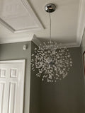 8-light crystal Sputnik chandelier in brass and chrome by BROKLEN – view 4
