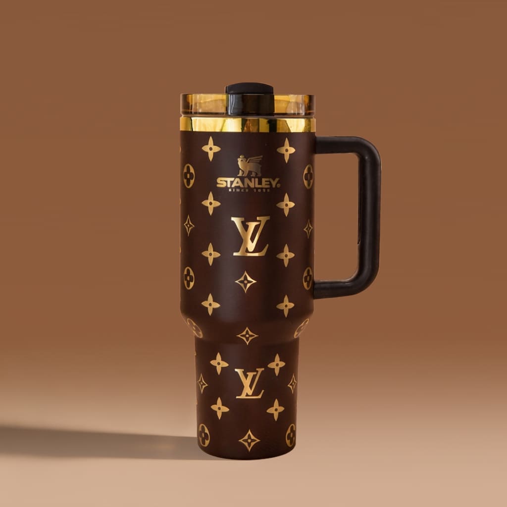 Luxe Monogram 40oz Tumbler - monogram pattern tumbler, front view