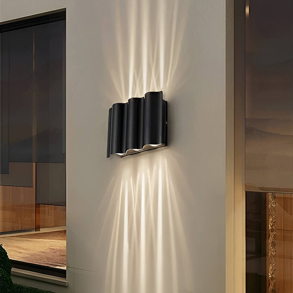 Modern black wave outdoor up and down LED wall light by BROKLEN