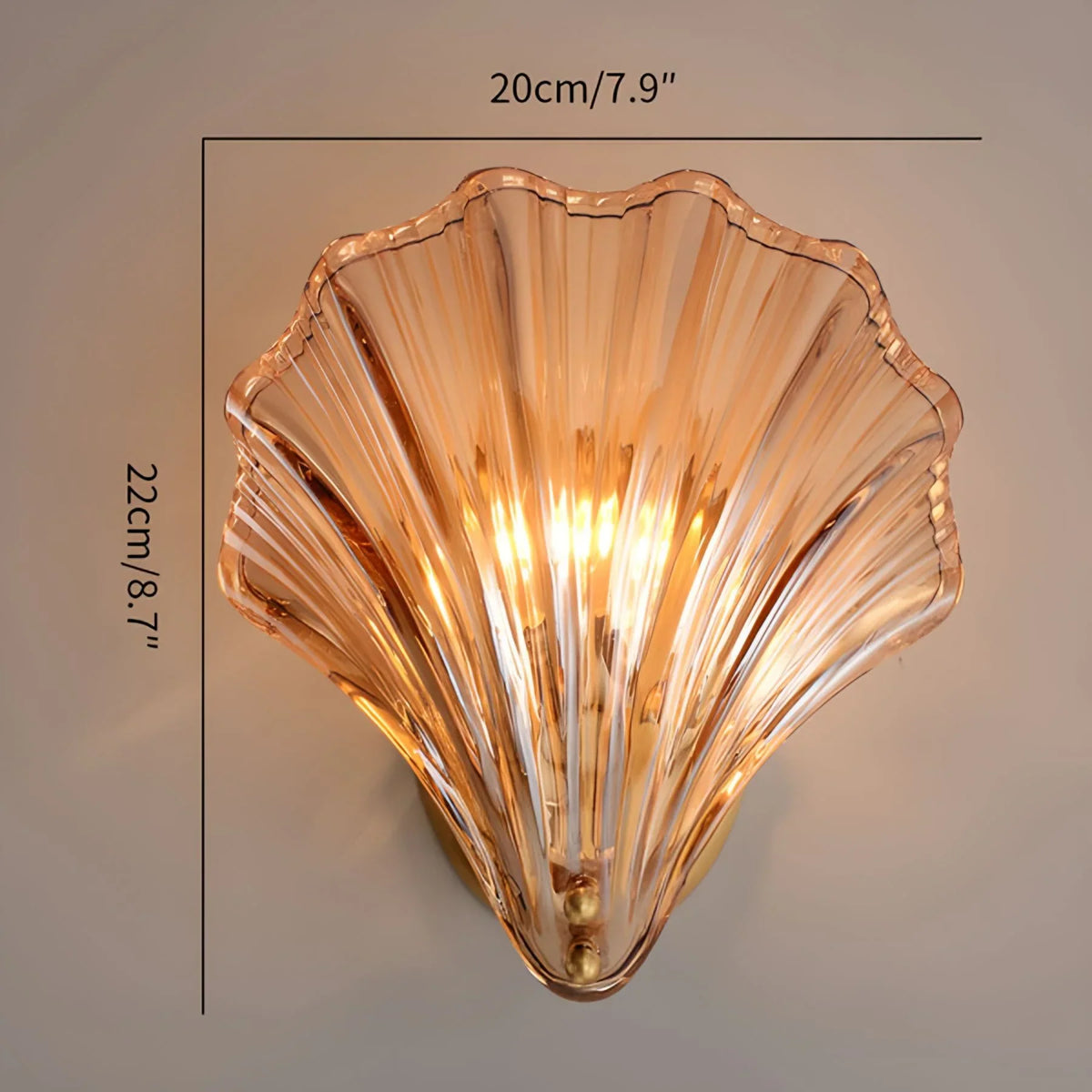 Brass and glass shell wall light – sculptural seashell wall sconce by BROKLEN – view 12