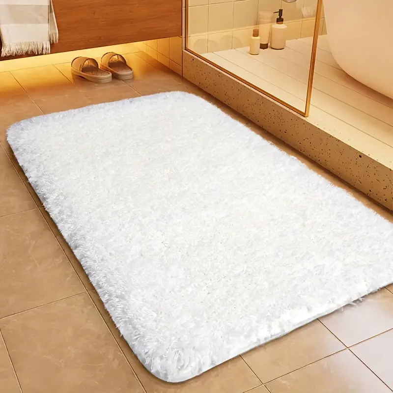 Soft plush anti-slip bath mat with rounded corners by BROKLEN – view 5