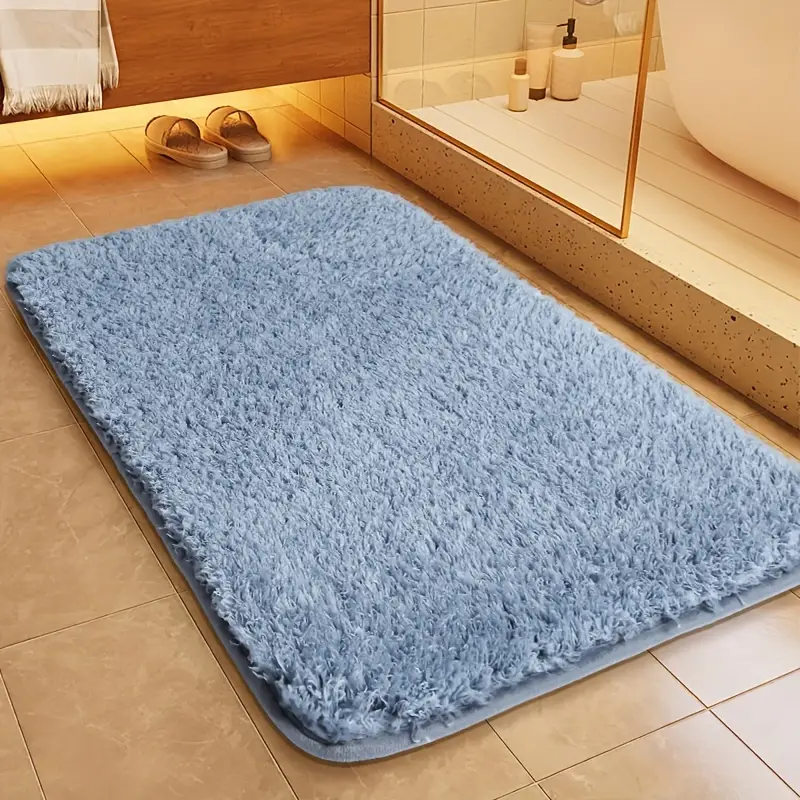Soft plush anti-slip bath mat with rounded corners by BROKLEN – view 4
